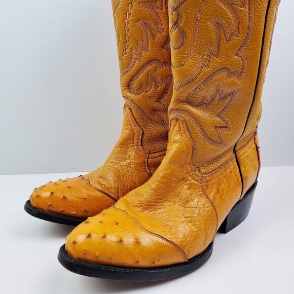 Ostrich Cowboy Boots African Only Leather Stitched Mexico \